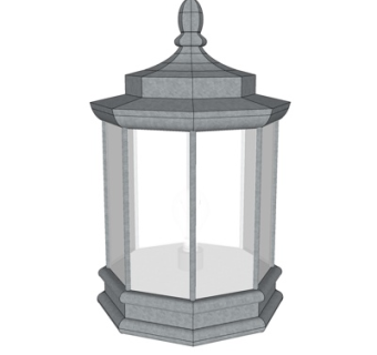 中式草坪灯su模型