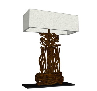 中式金属台灯su模型