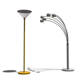 现代金属路灯su模型