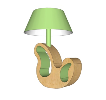 现代实木台灯su模型