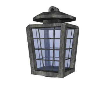 工业风烛台灯su模型