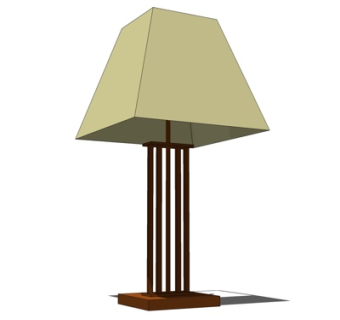 现代金属台灯su模型
