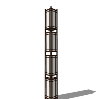 中式景观灯su模型