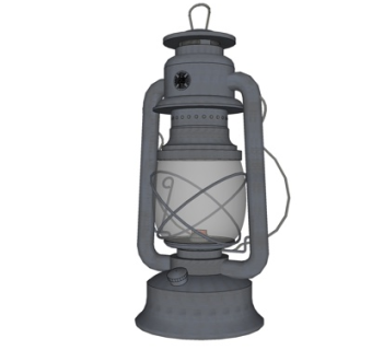 工业风马灯煤油灯su模型