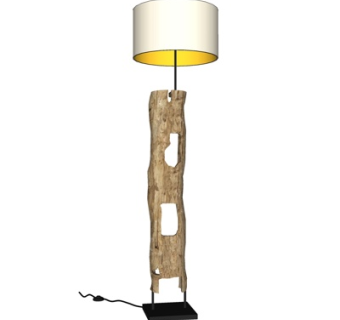 现代实木落地灯su模型