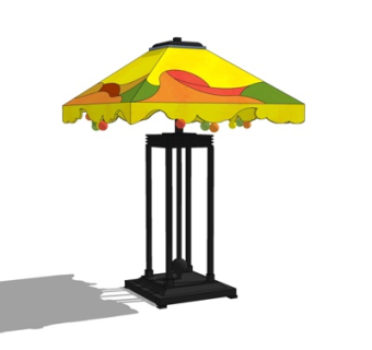 简欧金属台灯su模型