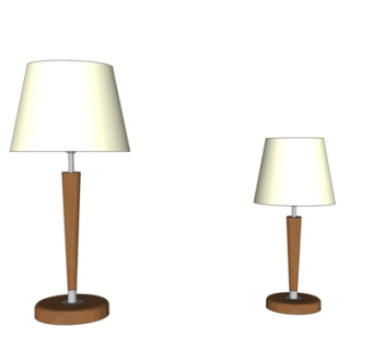 现代实木台灯su模型