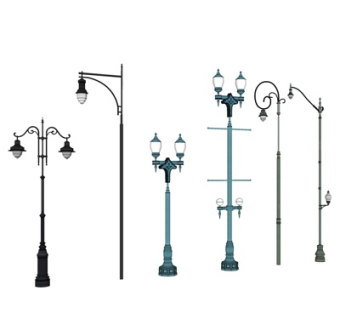 欧式金属路灯su模型