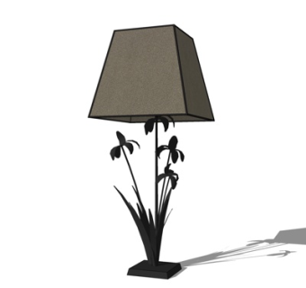 现代金属台灯su模型