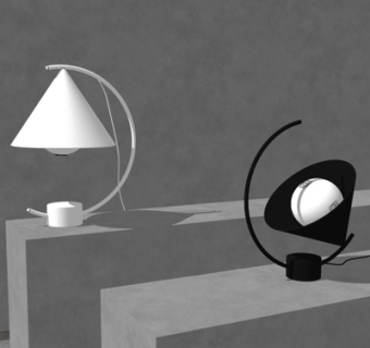 现代金属台灯su模型