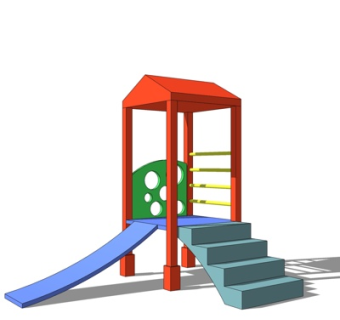 现代儿童游乐设备su模型