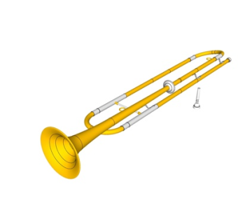 现代金属喇叭su模型