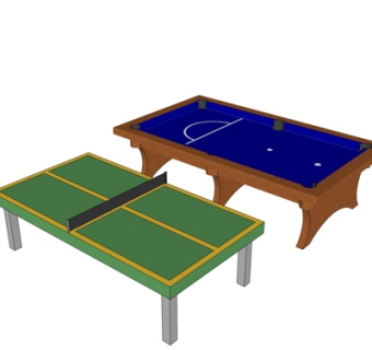 现代桌球台su模型