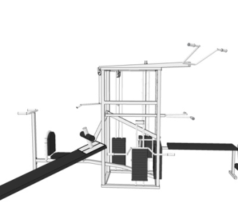 现代健身器材su模型