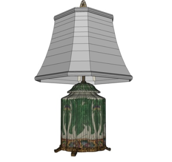 中式金属台灯su模型