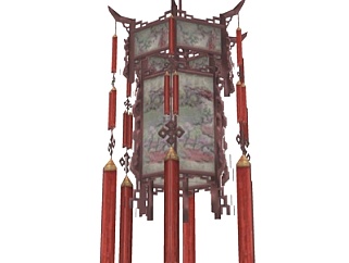 中式灯笼吊灯su模型