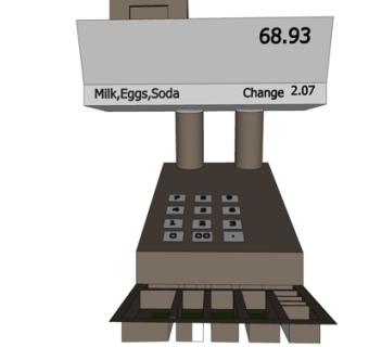现代超市收银机su模型
