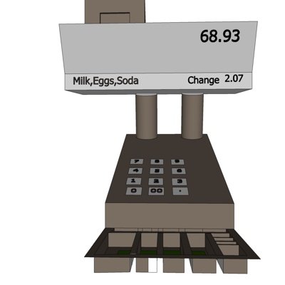 现代超市收银机su模型