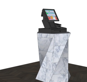现代超市收银机su模型