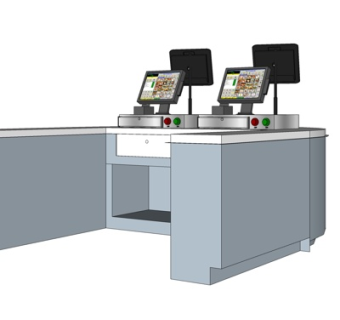 现代收银台su模型