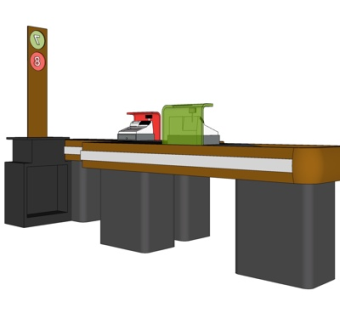 现代收银台su模型