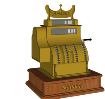 现代超市收银机su模型