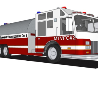 现代消防车su模型