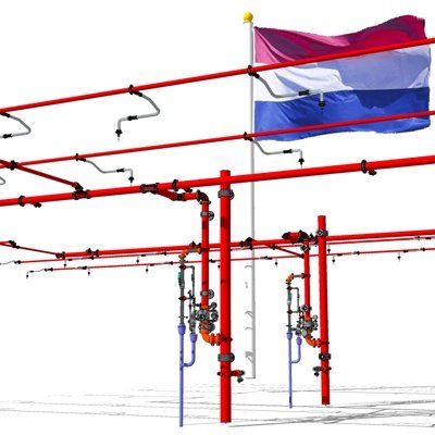 现代消防管道su模型