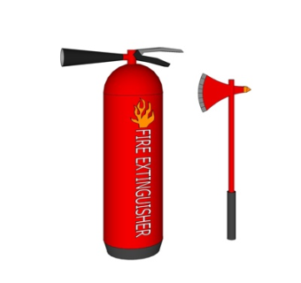 现代消防设备su模型