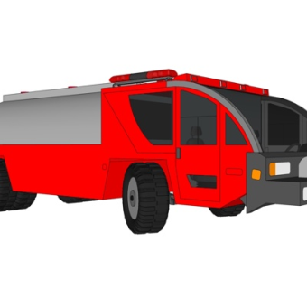 现代消防车su模型
