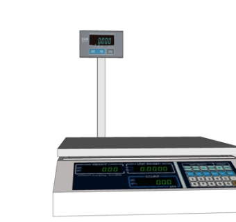 现代超市称重机su模型