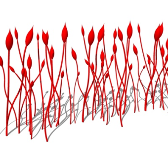现代花卉摆件su模型