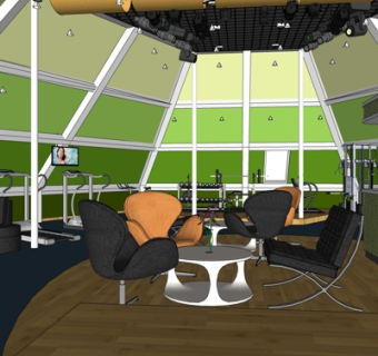 现代健身房su模型