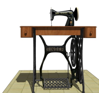 现代缝纫机su模型