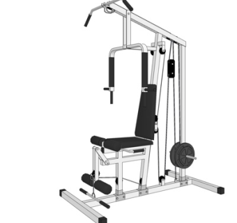 现代健身器材su模型