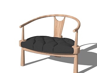 北欧实木休闲椅su模型