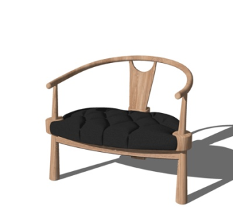 北欧实木休闲椅su模型