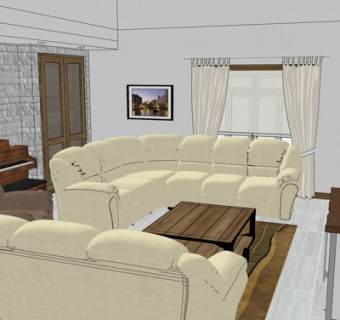 现代客厅su模型