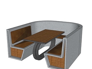 现代<em>卡座餐桌椅</em>su模型