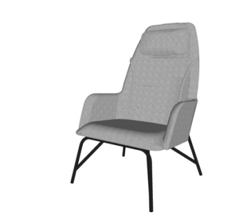 现代布艺休闲椅su模型