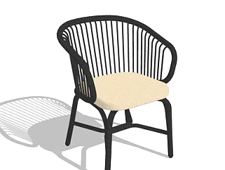现代铁艺休闲椅su模型