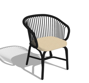 现代铁艺休闲椅su模型