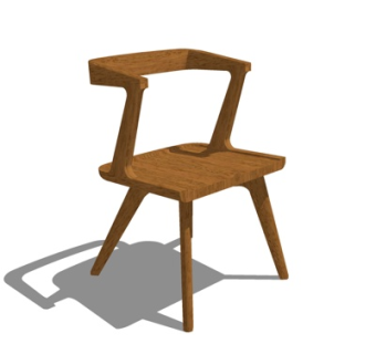 现代实木休闲椅su模型