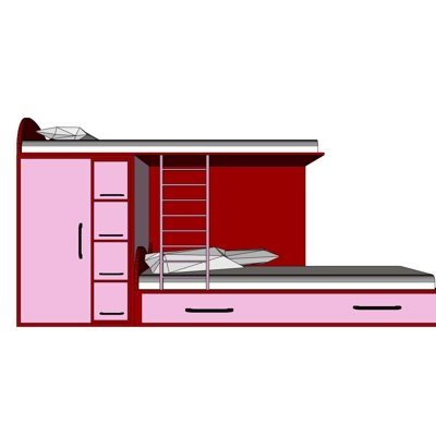现代儿童上下床su模型