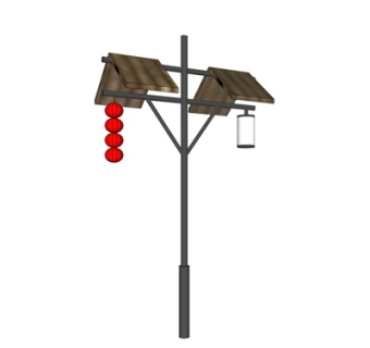 中式金属景观灯su模型