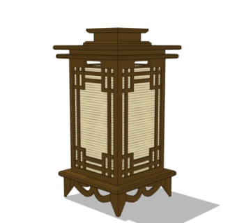 中式金属草坪灯su模型