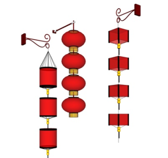 中式灯笼吊灯su模型