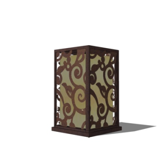 中式金属草坪灯su模型