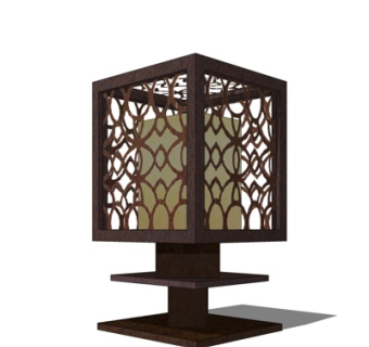 中式金属草坪灯su模型