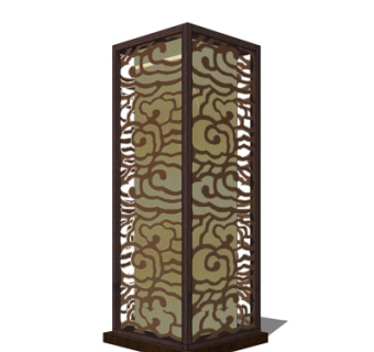 中式金属景观灯su模型